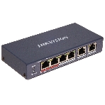 Коммутатор Hikvision DS-3E0106HP-E, 4×100 Мбит/с PoE + 2×100 Мбит/с, неуправляемый, фото 1