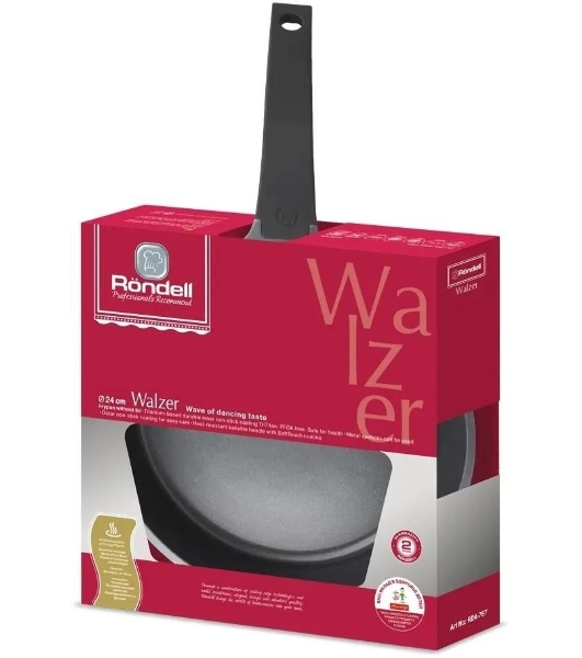 Сковорода Rondell Walzer RDA-767, 24см, без крышки, черный