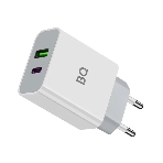 Сетевое зарядное устройство BQ Charger 20W2A01 (2 ports Type-C + USB, PD+QC3.0, 20W) белый, фото 1