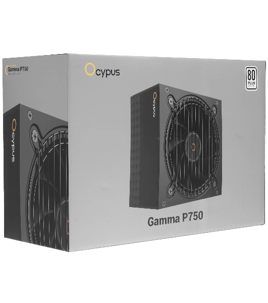 Блок питания 750W Ocypus Gaммa P750 BK (ATX, 80 PLUS, APFC, 20+4 pin, 120мм fan, PCI-E 6+2Px4, 6xSATA) (Gaммa-P750-W1HDBK024X-EU)