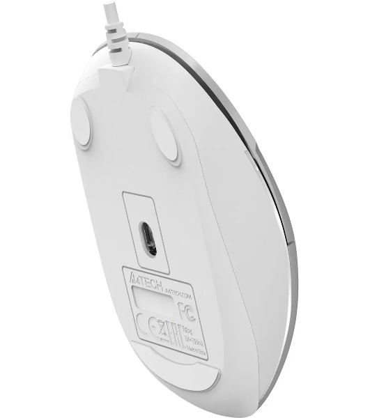 Мышь проводная A4Tech Fstyler FM26S серебристый/белый, 1600 dpi, USB, кнопки - 4