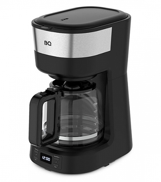 Кофеварка капельная BQ CM1000 черный-стальной, исп. кофе - молотый, 1.2 л, 900 Вт.