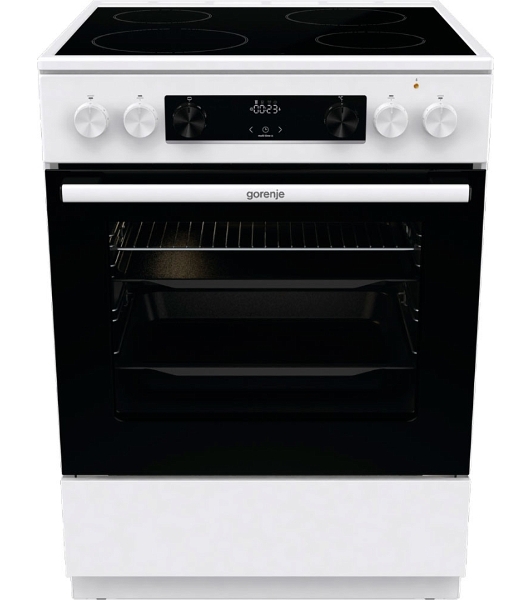 Плита электрическая Gorenje GEC6C40WD белый, конфорок 4 электрических, духовка 71 л, 60 см x 85 см x 60 см