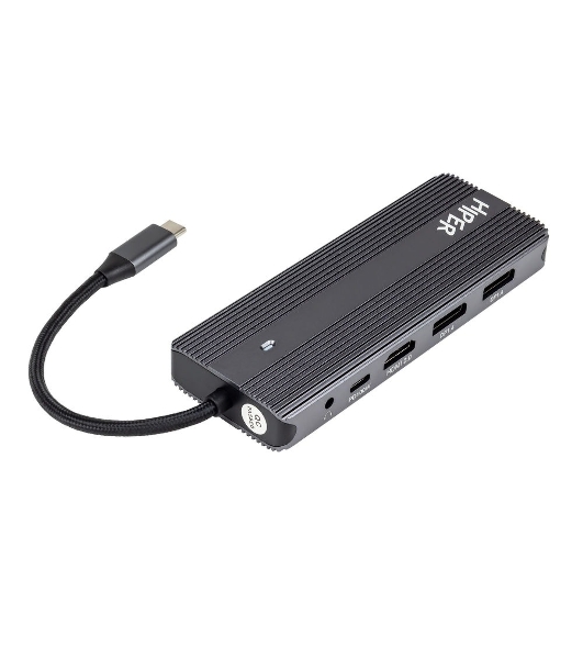 USB-концентратор HIPER HP-DS11-01, USB Type-C, USB Type-C/HDMI/USB-A/microSD/SD/DisplayPort/3.5мм/RJ45, USB