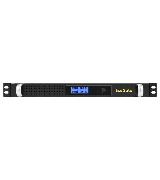 Источник бесперебойного питания ExeGate 1U ServerRM UNL-1000.LCD.AVR.6C13.RJ.USB.1U 1000VA/600W, LCD, AVR, 6*C13, RJ, USB, 1U, установка в стойку, черный