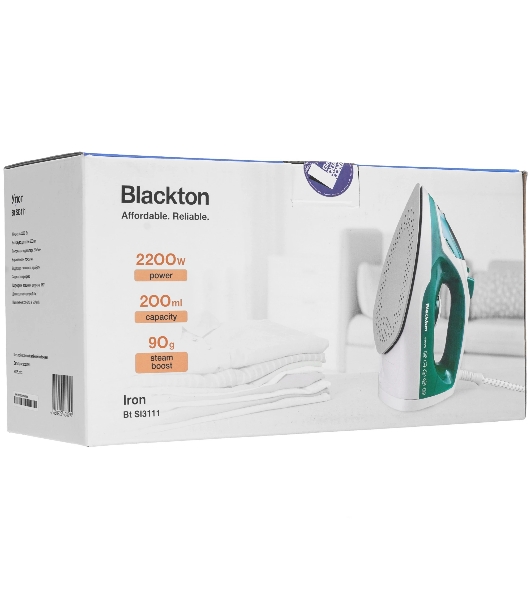 Утюг Blackton Bt SI3111 белый/зеленый, 2200 Вт, 20 г/мин, 90 г/мин, 200 мл