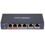 Коммутатор Hikvision DS-3E0106HP-E, 4×100 Мбит/с PoE + 2×100 Мбит/с, неуправляемый, фото2