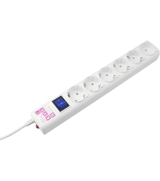 Сетевой фильтр PowerCube, PC 5 м 6 р, белый, 16А, SPG6-A2