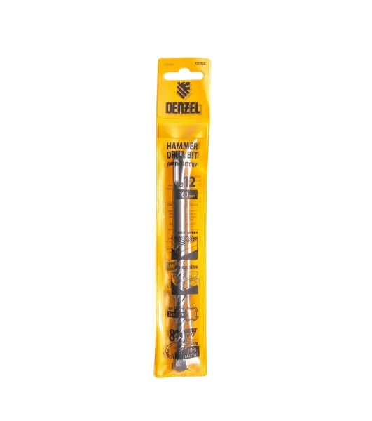 Бур по бетону Denzel двойная спираль, Cobalt W-tip, 12x160 мм, SDS PLUS