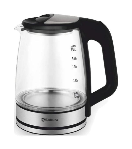 Чайник Sakura SA-2722BK 2,2л,стекло,черный
