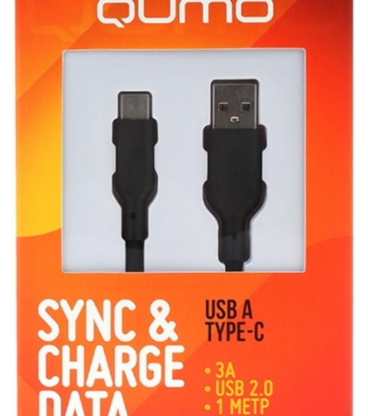 Кабель USB-A to Type-C, silica gel, 1м, 3A, 18W черный