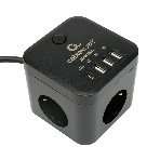 Сетевой фильтр Cablexpert Cube CUBE-3-CU3-B-1.5, 3 р, 10А, 1xType-C PD, 3xUSB, 1.5 м, ур.защиты 4+, черный, коробка, фото6