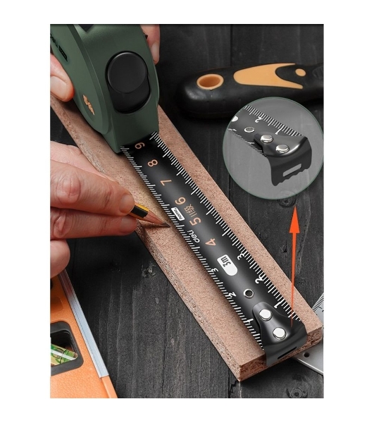Измерительный и разметочный инструмент Deli Рулетка Home Series Green HT8316L 3м х 16мм, эксклюзивный дизайн, корпус - высококачественный софттач пластик