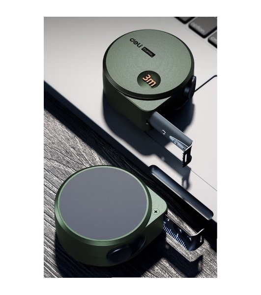 Измерительный и разметочный инструмент Deli Рулетка Home Series Green HT8316L 3м х 16мм, эксклюзивный дизайн, корпус - высококачественный софттач пластик