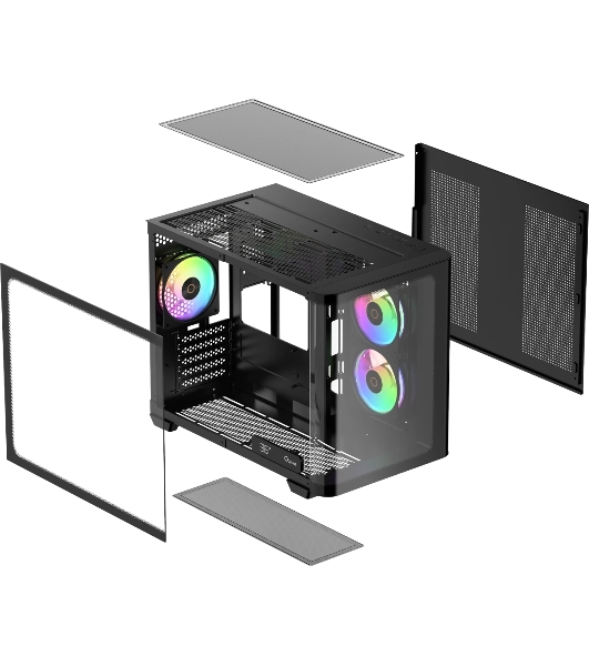 Компьютерный корпус Ocypus Iota C50 BK Curve ARGB Digital mATX без БП (Iota-C50-BKD300CD-GL)