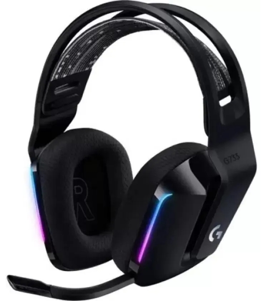 Гарнитура проводная с микрофоном Logitech G733 Lightspeed черный мониторные Radio оголовье (981-000867)