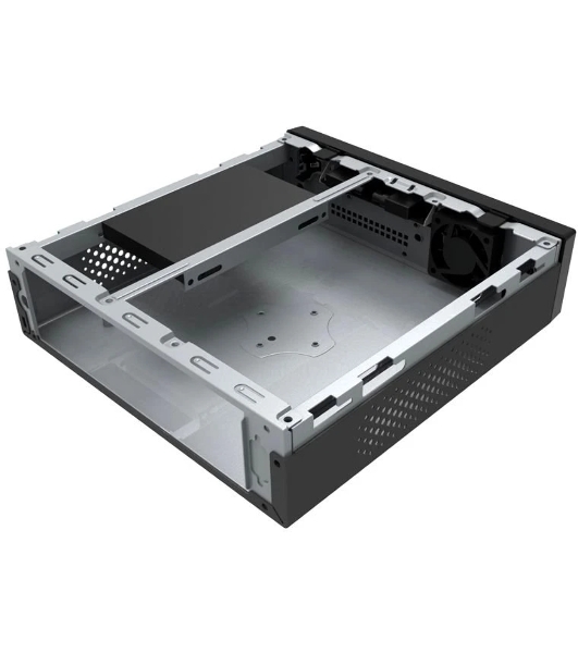 Компьютерный корпус Slim Case Powerman ME100S-BK front fan 4cm, 120W adapter, Mini ITX, VESA