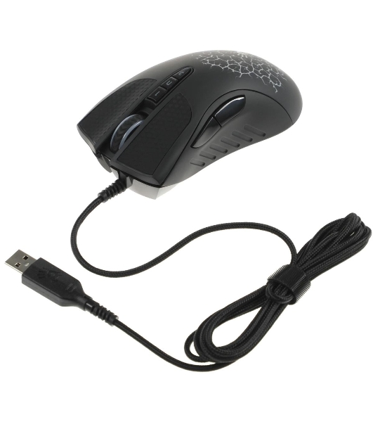 Мышь проводная A4Tech Bloody A90 черный, 6200 dpi, USB, кнопки - 8