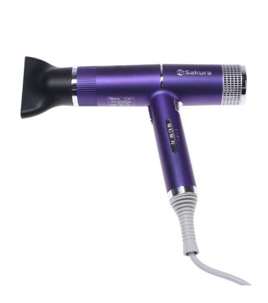 Фен SAKURA SA-4051V фиолетовый/серый, 1600 Вт, компактный