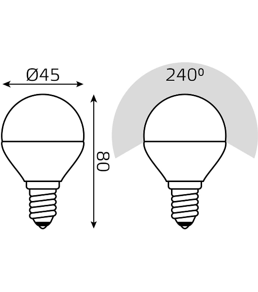 Лампа светодиодная Gauss Led Globe-dim E14 7Вт 4100К диммируемая