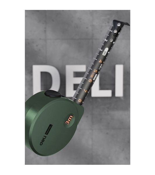 Измерительный и разметочный инструмент Deli Рулетка Home Series Green HT8316L 3м х 16мм, эксклюзивный дизайн, корпус - высококачественный софттач пластик
