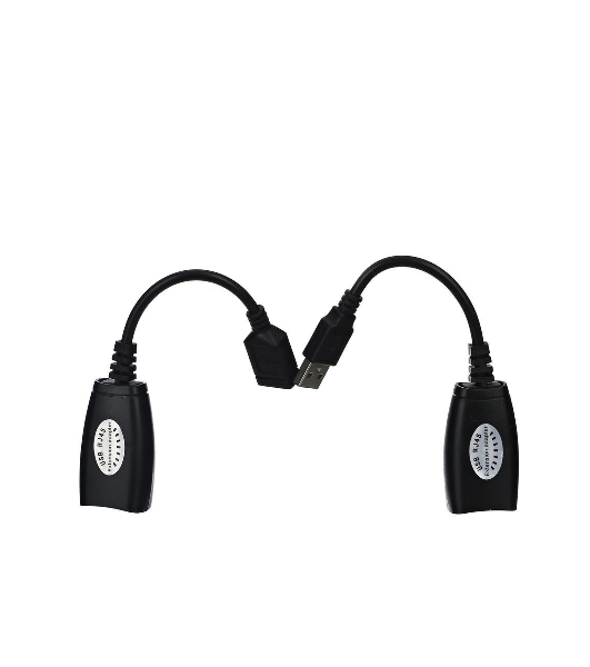 Кабель AM/AF удлинитель USB по витой паре VCOM (AM/RJ45-RJ45/AF) до 45m CU824