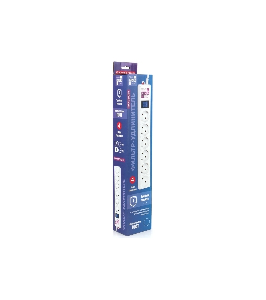 Сетевой фильтр PowerCube, PC 5 м 6 р, белый, 16А, SPG6-A2