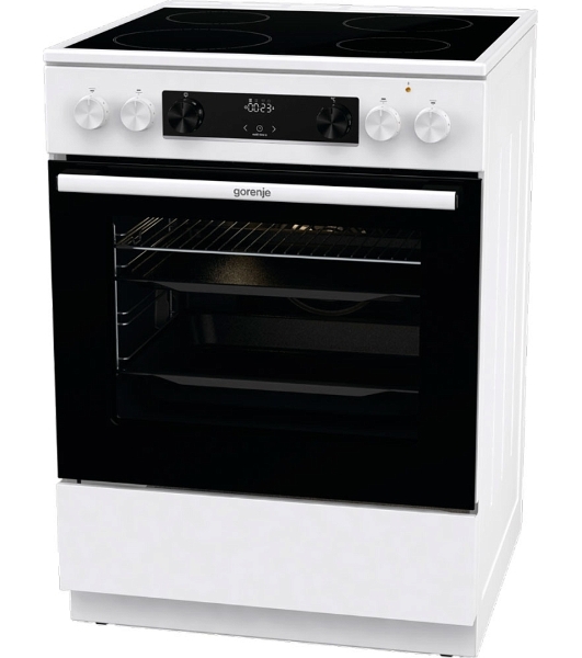 Плита электрическая Gorenje GEC6C40WD белый, конфорок 4 электрических, духовка 71 л, 60 см x 85 см x 60 см