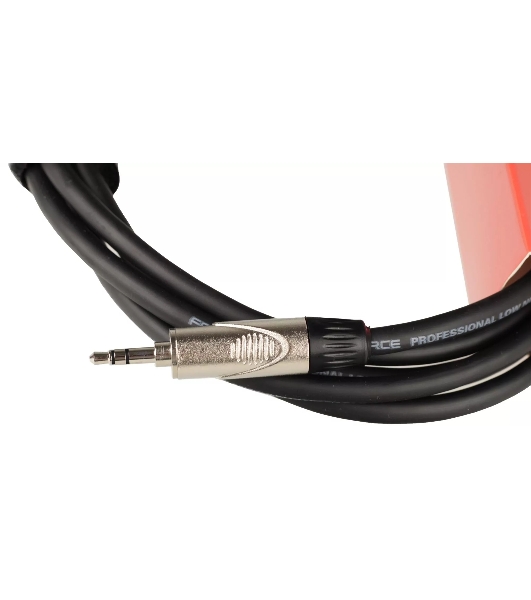 Кабель аудио FORCE FLC-160/21/8' TRS mini Jack - 1/8' TRS mini Jack, высококачественный стерео, используется для коммутации звукового оборудования, диаметр 6 мм, профессиональные металлические разъемы Rean, длина 2 м