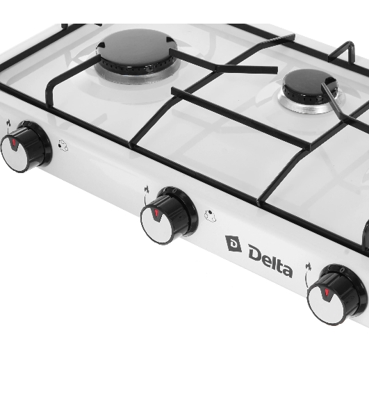 Плита настольная газовая Delta D-2207 трехконфорочная, белый
