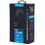 Сетевое зарядное устройство Maxvi A483GN 65W, 1xUSB-A, 2xUSB-C, черный, фото4