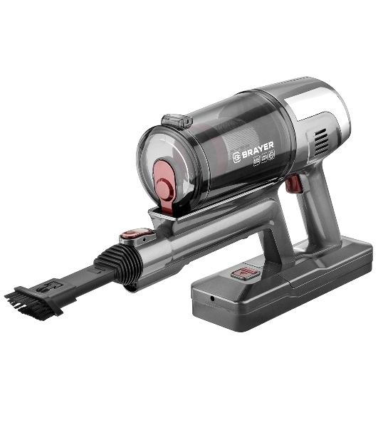 Пылесос вертикальный BRAYER BR4265 серый, питание от аккумулятора, 320 Вт, уборка сухая, пылесборник 0.5 л