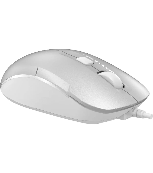 Мышь проводная A4Tech Fstyler FM26S серебристый/белый, 1600 dpi, USB, кнопки - 4