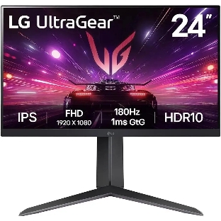 Монитор 23.8' LG UltraWide 24GS65F-B IPS 1920x1080, 180 Гц, 1 мс, 16:9, 300 кд/м2, 1xHDMI, 1хDP, 1x3.5 мм, черный