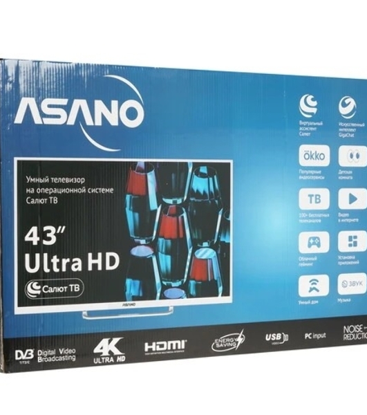 Телевизор Asano 43' 43LU5011T белый LED UHD 60Hz Салют ТВ