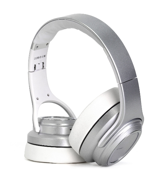Беспроводные/проводные наушники Crown CMBH-5050 серебристый, накладные, Bluetooth + проводной, складная конструкция, до 10 ч