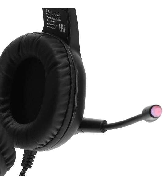 Гарнитура Oklick HS-L930G чёрный/синий, проводная, USB, подсветка