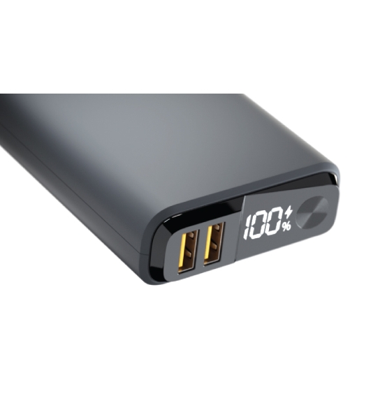 Портативный аккумулятор OLMIO QS-10, 10000mAh, 22.5W QuickCharge3.0/PowerDelivery, LCD, темно-серый