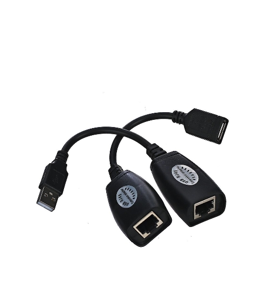 Кабель AM/AF удлинитель USB по витой паре VCOM (AM/RJ45-RJ45/AF) до 45m CU824