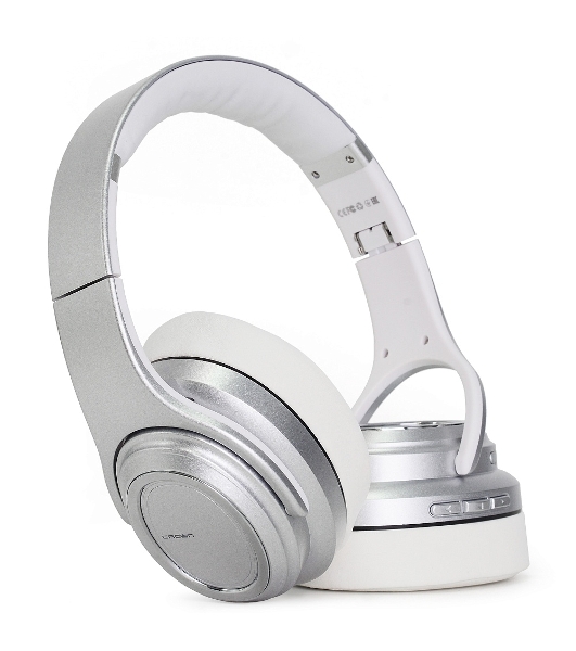 Беспроводные/проводные наушники Crown CMBH-5050 серебристый, накладные, Bluetooth + проводной, складная конструкция, до 10 ч