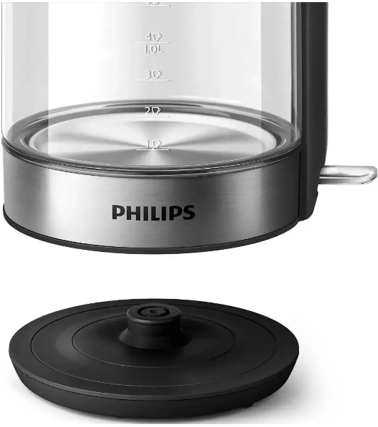 Чайник электрический Philips HD9339/80 1.7 л, 2200 Вт, прозрачный (корпус: стекло)