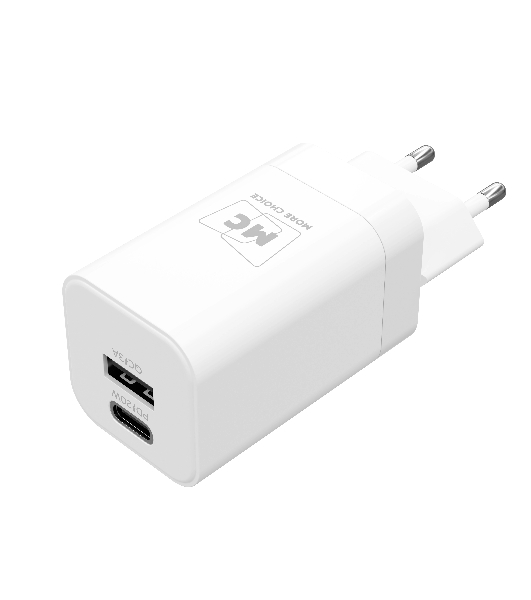 Сетевое зарядное устройство MORE CHOICE NC85 1USB+1Type-C 3.0A PD 20W+QC3.0, белый