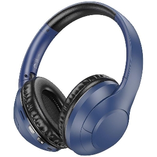 Беспроводные/проводные наушники Borofone BO23 синий, накладные, Bluetooth + проводной, складная конструкция, до 20 ч