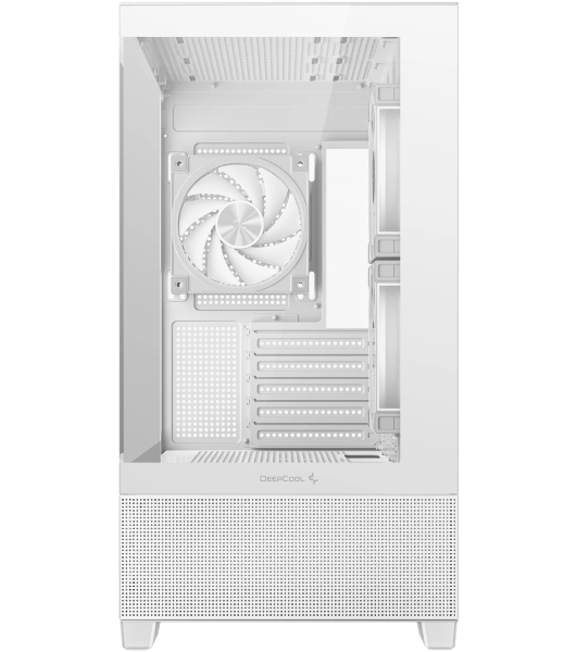 Компьютерный корпус Deepcool CG380 3F WH без БП, боковое окно (панорама), 3x120мм ARGB PWM вентилятора, белый, mATX