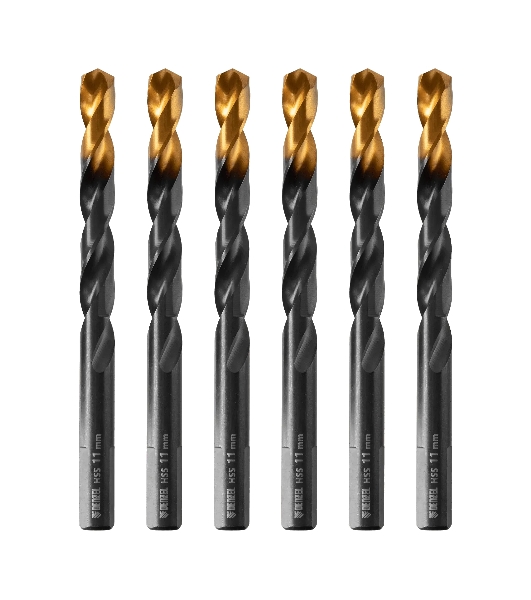 Сверло по металлу Denzel 11 мм, HSS-Tin, Golden Tip, 6 шт.