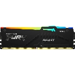 Оперативная память Kingston Fury Beast, DDR5, 16Gb (1x16Gb), 5600MHz, CL40, DIMM, с радиаторами, RGB, черный, фото 1