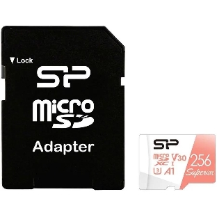 Флеш карта microSD 256Gb Silicon Power Superior A1 microSDXC Class 10 UHS-I U3 100/80 Mb/s (SD адаптер)