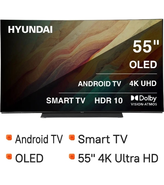 Телевизор Hyundai 55' H-LED55OBU7700 черный OLED UHD 120Hz Smart TV