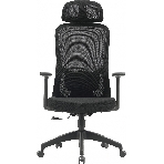 Кресло компьютерное Cactus CS-MC515-BK черный, сиденье черный, сетка/ткань, с подголов. крестов. пластик, пластик черный, фото2