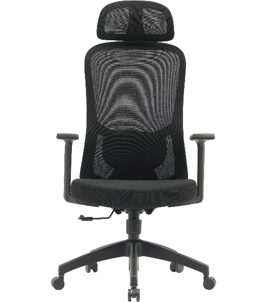 Кресло компьютерное Cactus CS-MC515-BK черный, сиденье черный, сетка/ткань, с подголов. крестов. пластик, пластик черный
